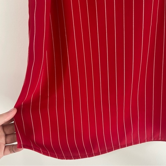 Babaton | Aritzia Red/White Pinstripe Flowy Tank Top Size XS - Picture 3 of 7